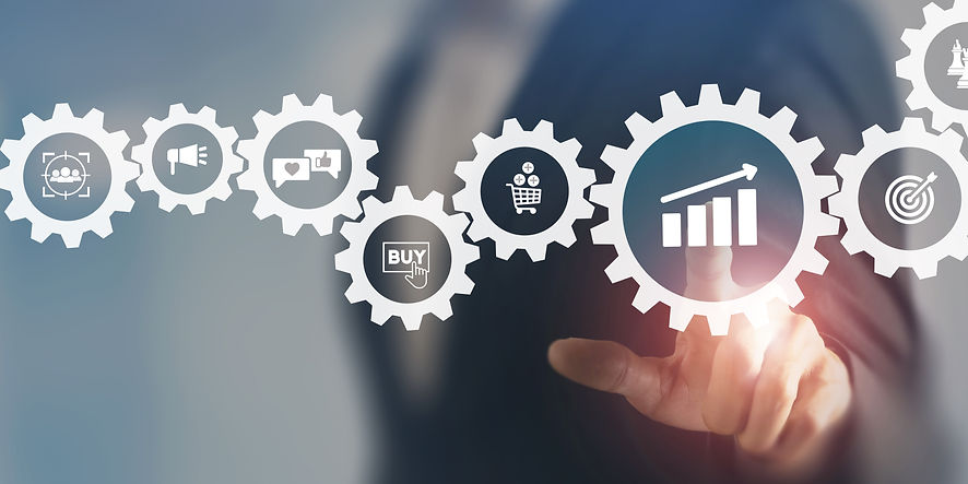 Growth of sales, marketing strategies concept. Data analytics for achieving business growt