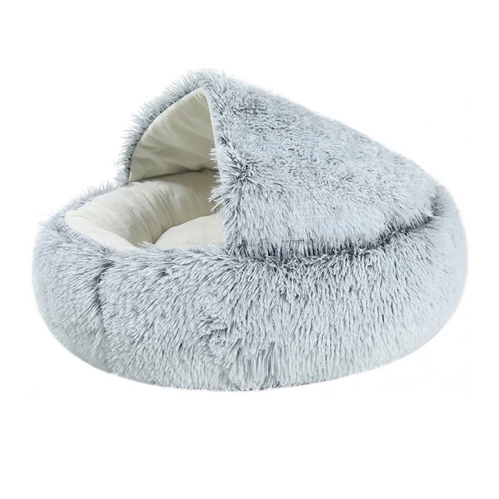 Curated Cat Bed round Plush Hooded Cat Bed Cave, for Indoor Cats or Small Dog