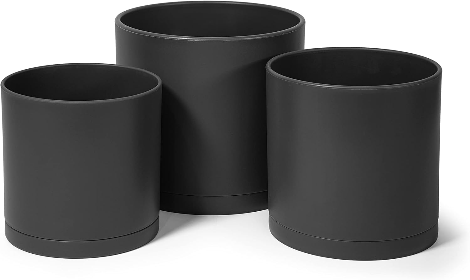 Artisan 6 Inch 6.5 Inch 8 Inch, Set of 3 Plastic Planter Pots for Plants with