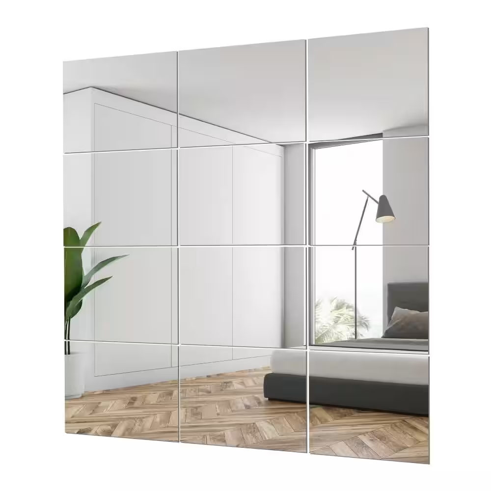 Bespoke 10 In. X 10 In. Frameless Mirror Tiles for Walls (Pack of 12)