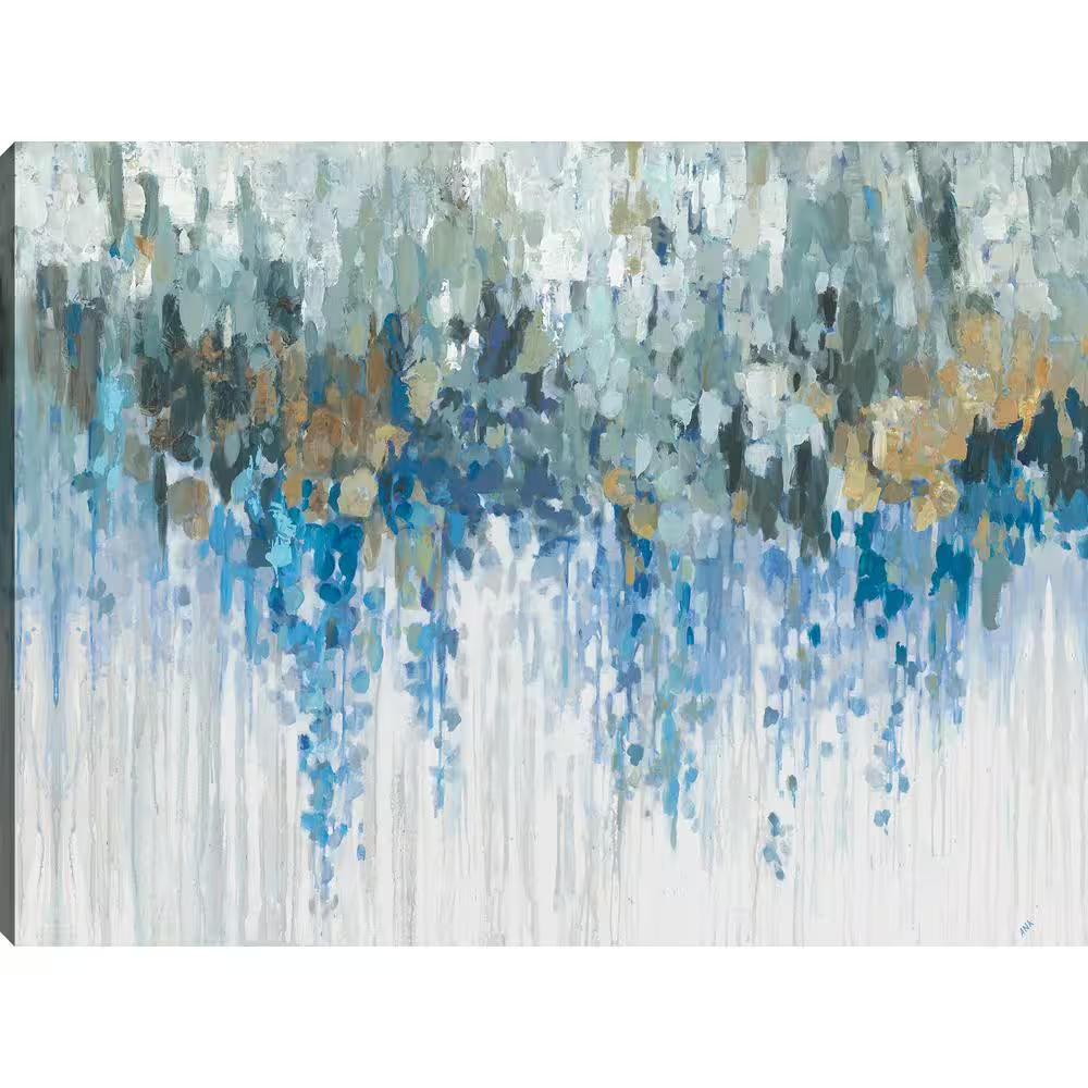Elegant 30 In. X 40 In. "Blue Waves" Printed Abstract Canvas Wall Art Gallery