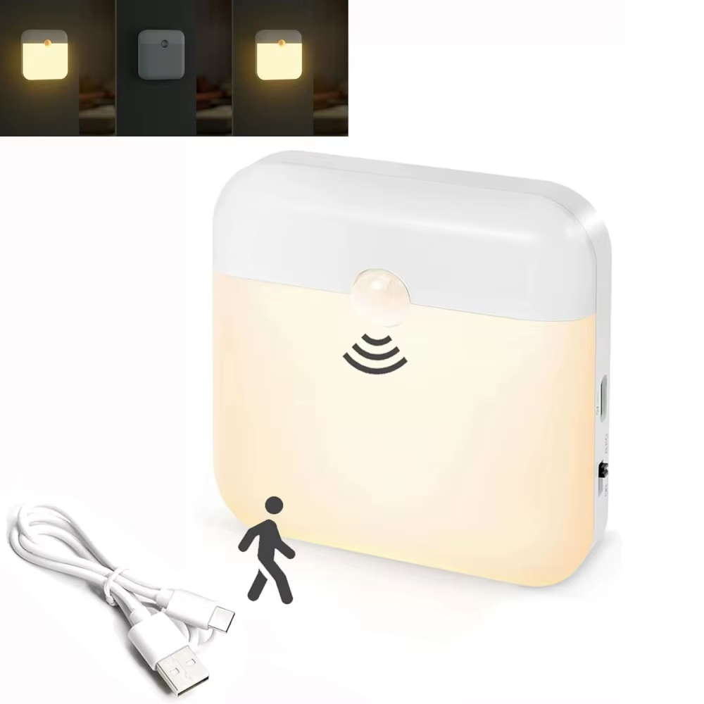 Refined Motion Sensor Light Square Lamp for Bedroom Kitchen Stair Hallw