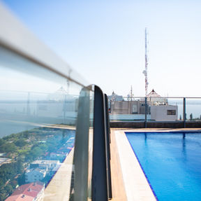 Rooftop pool with sea view