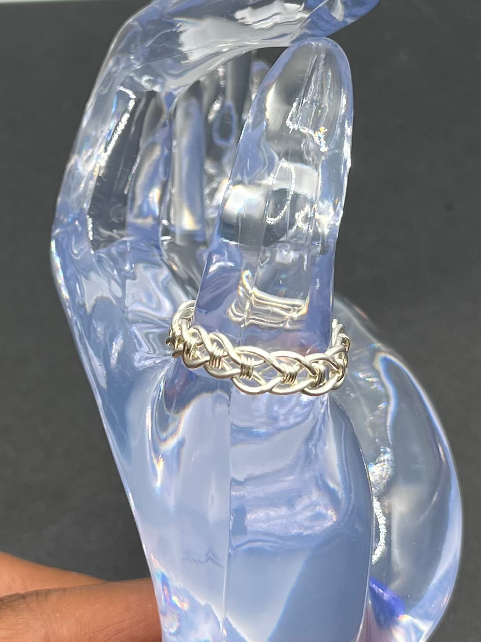 Sterling silver braided ring