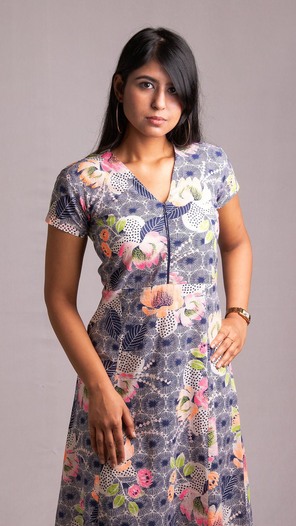 Thumbnail: CHLORIS Floral Printed Dress