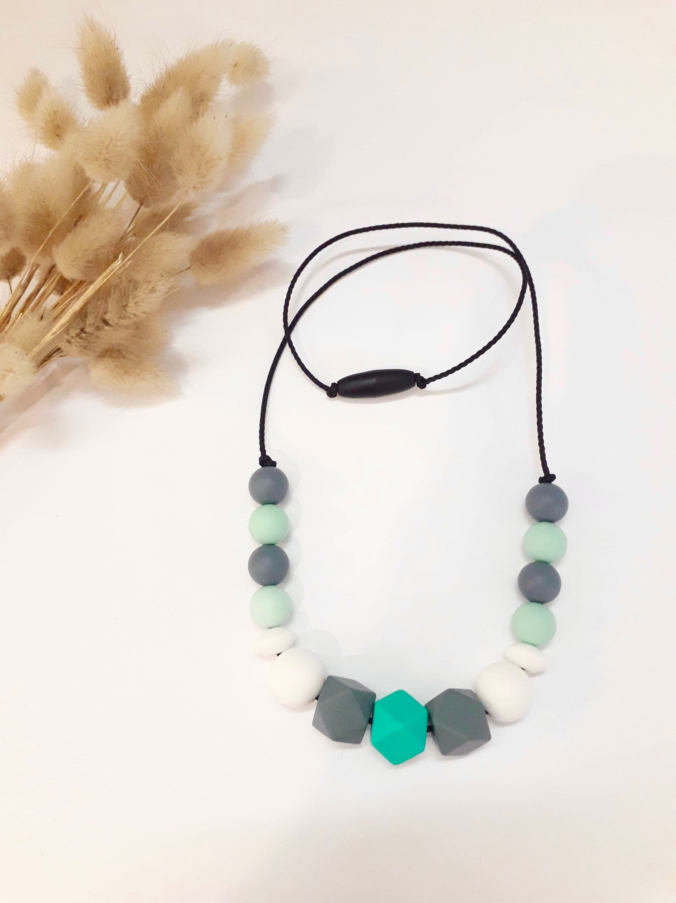 Collier d'allaitement vert d’eau