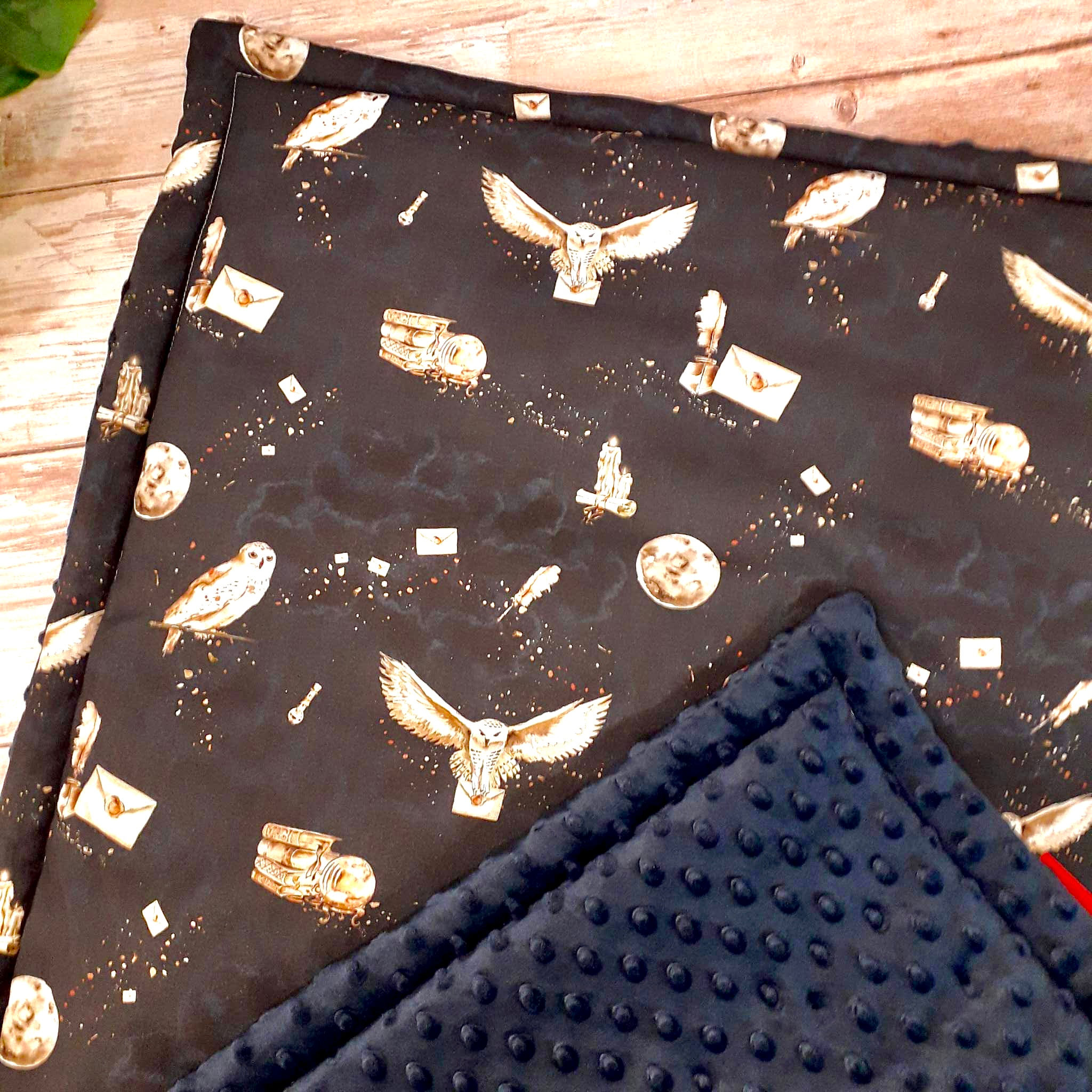 Couverture bébé Harry Potter bleu marine Designer