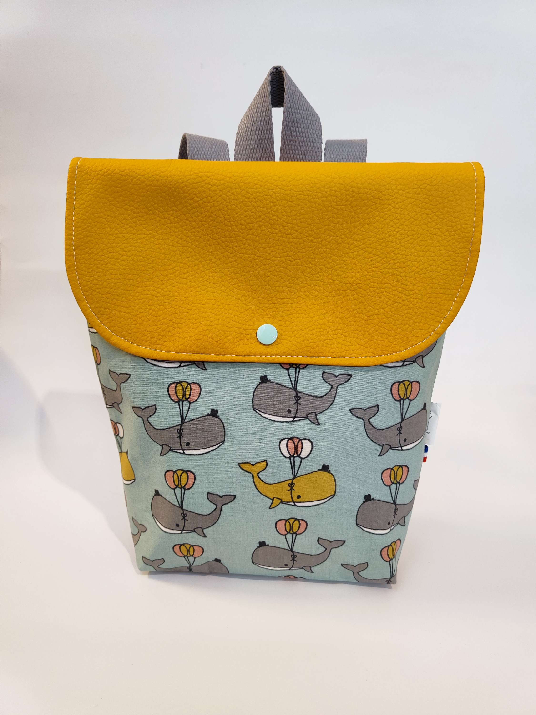 Sac maternelle, nounou, crêche baleine ballons