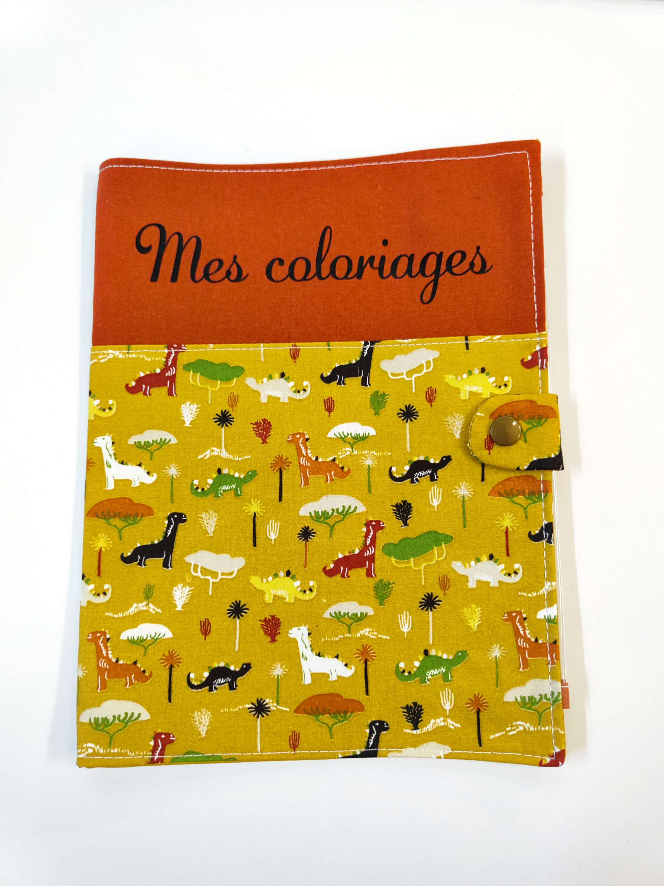 Livre (couverture) coloriage lavable dino moutarde