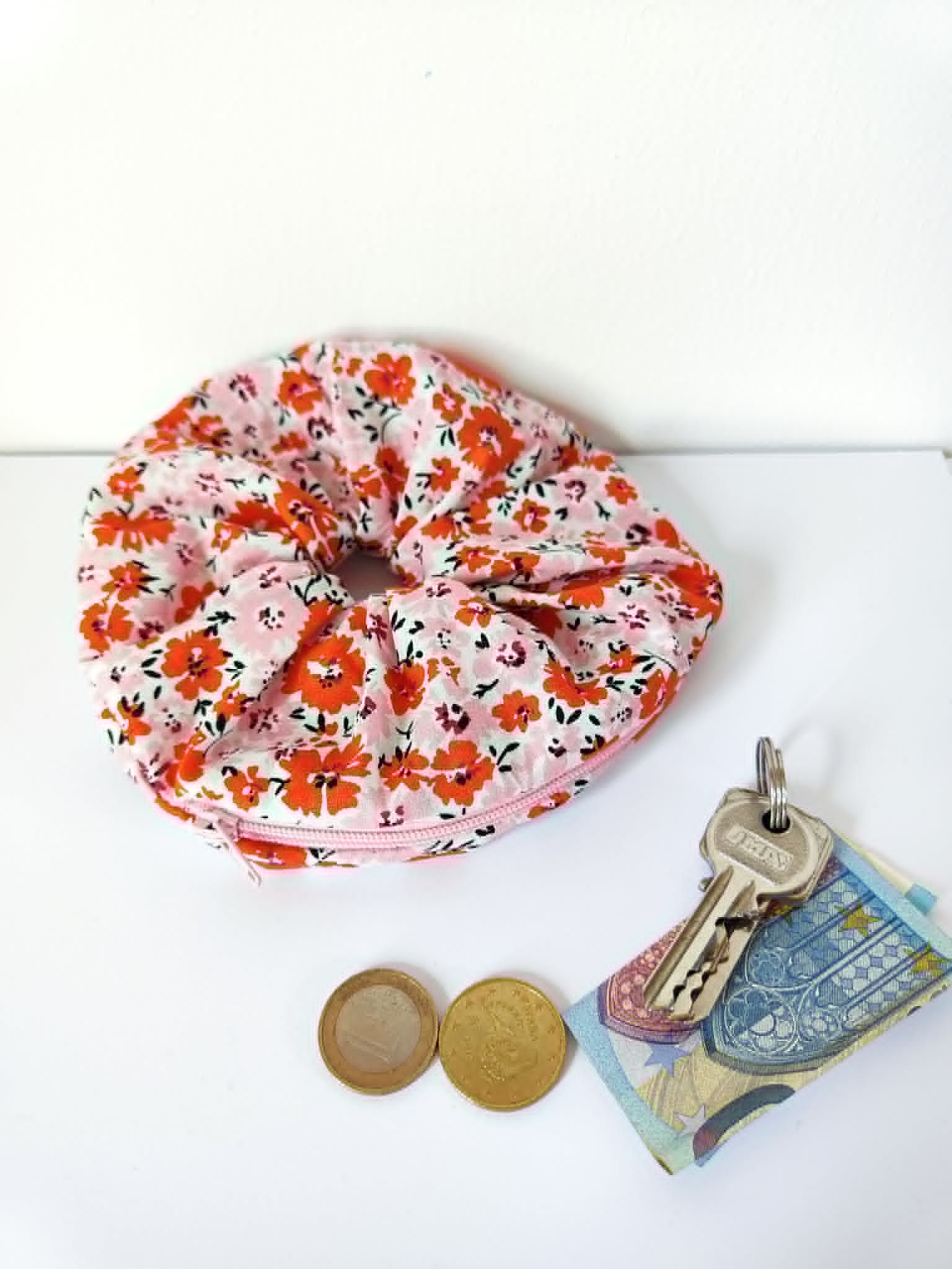Chouchou poche secrète fleur ibiscus