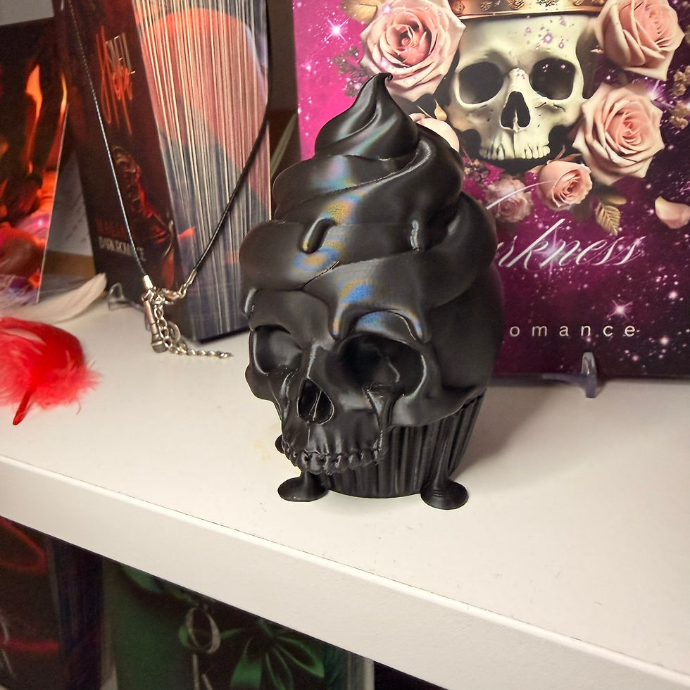 Miniaturbild: halloween skull cupcake figurine