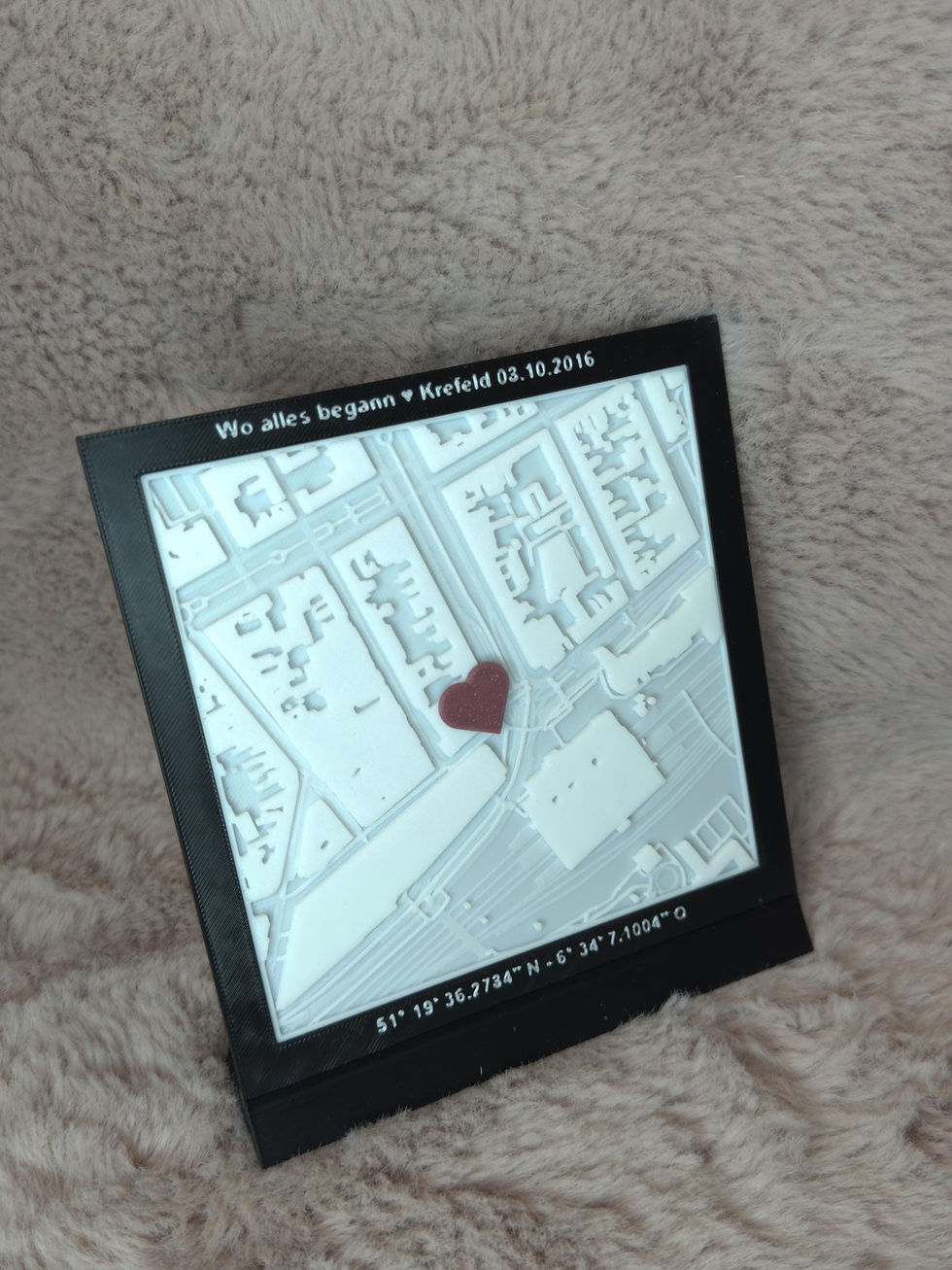 Personalisiertes 3D Bild Stadt Koordinaten Liebesort