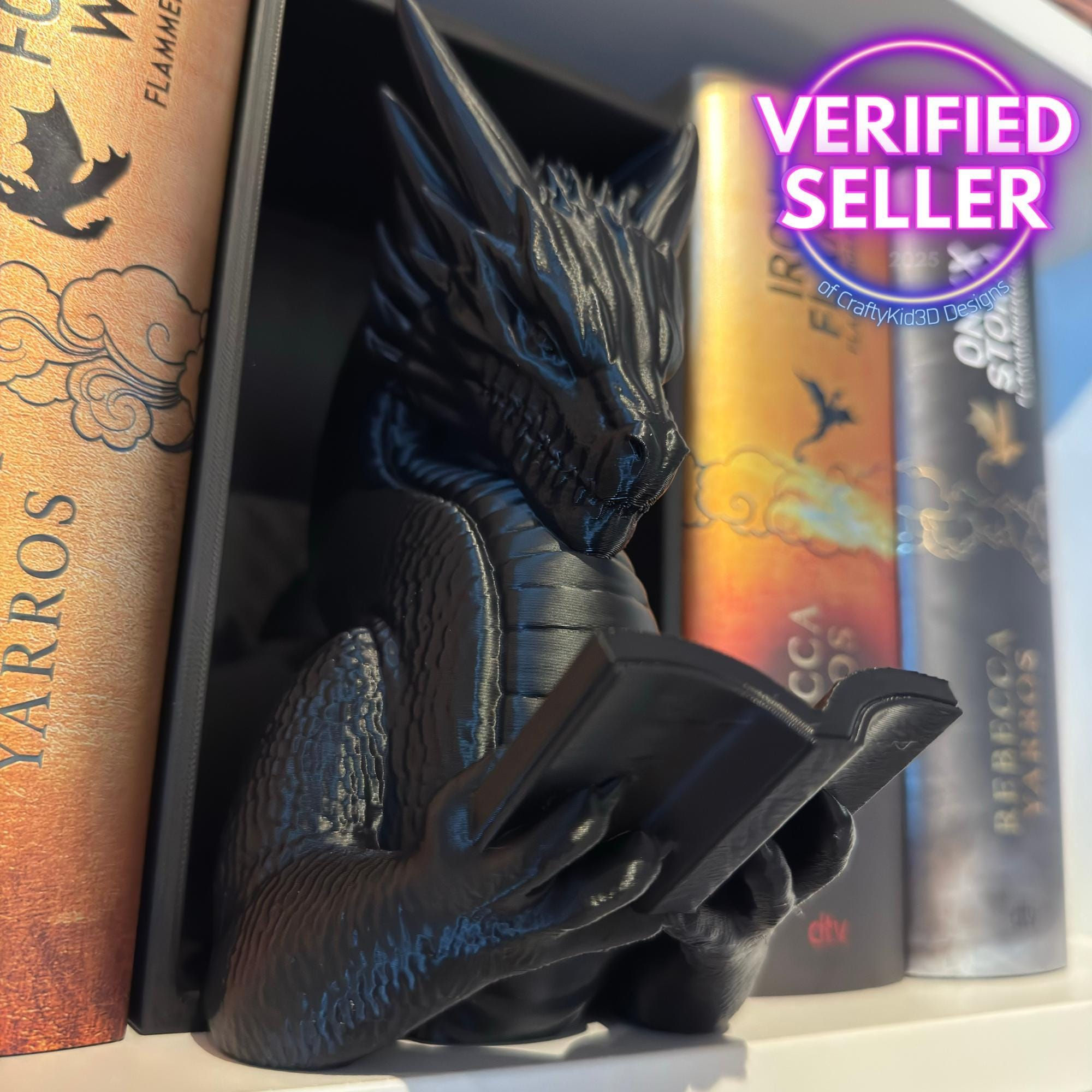Drachen BookNook - Lesender Drache Fantasy Buchstütze