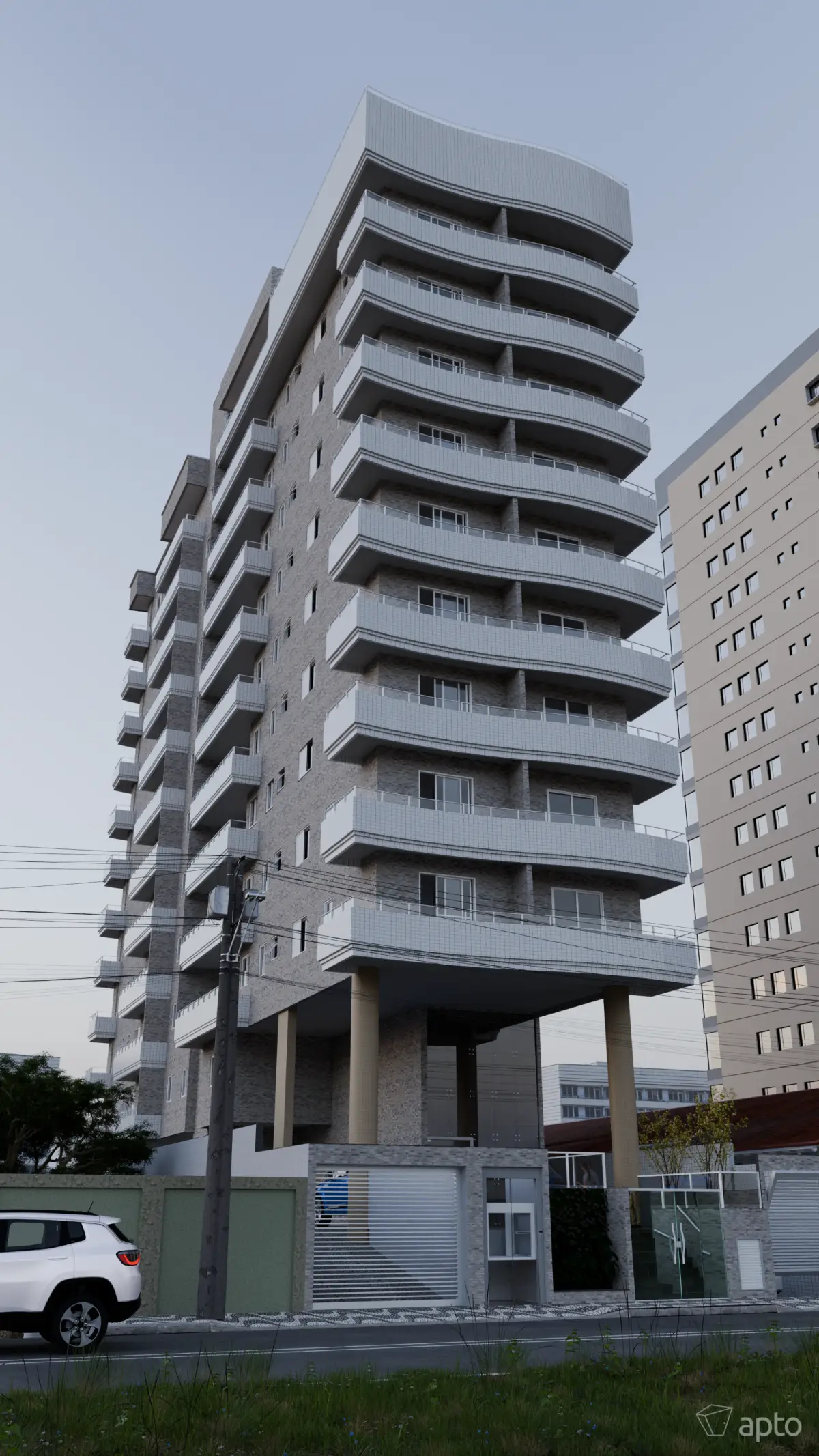 Fachada do Residencial Teresa, Rua São Benedito, 207, Vila Caiçara, Praia Grande SP