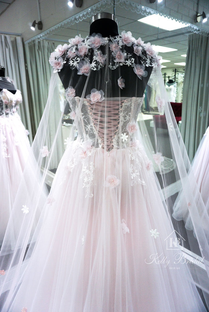 Thumbnail: Strapless Long Evening / Ball Dress With Removable Cape