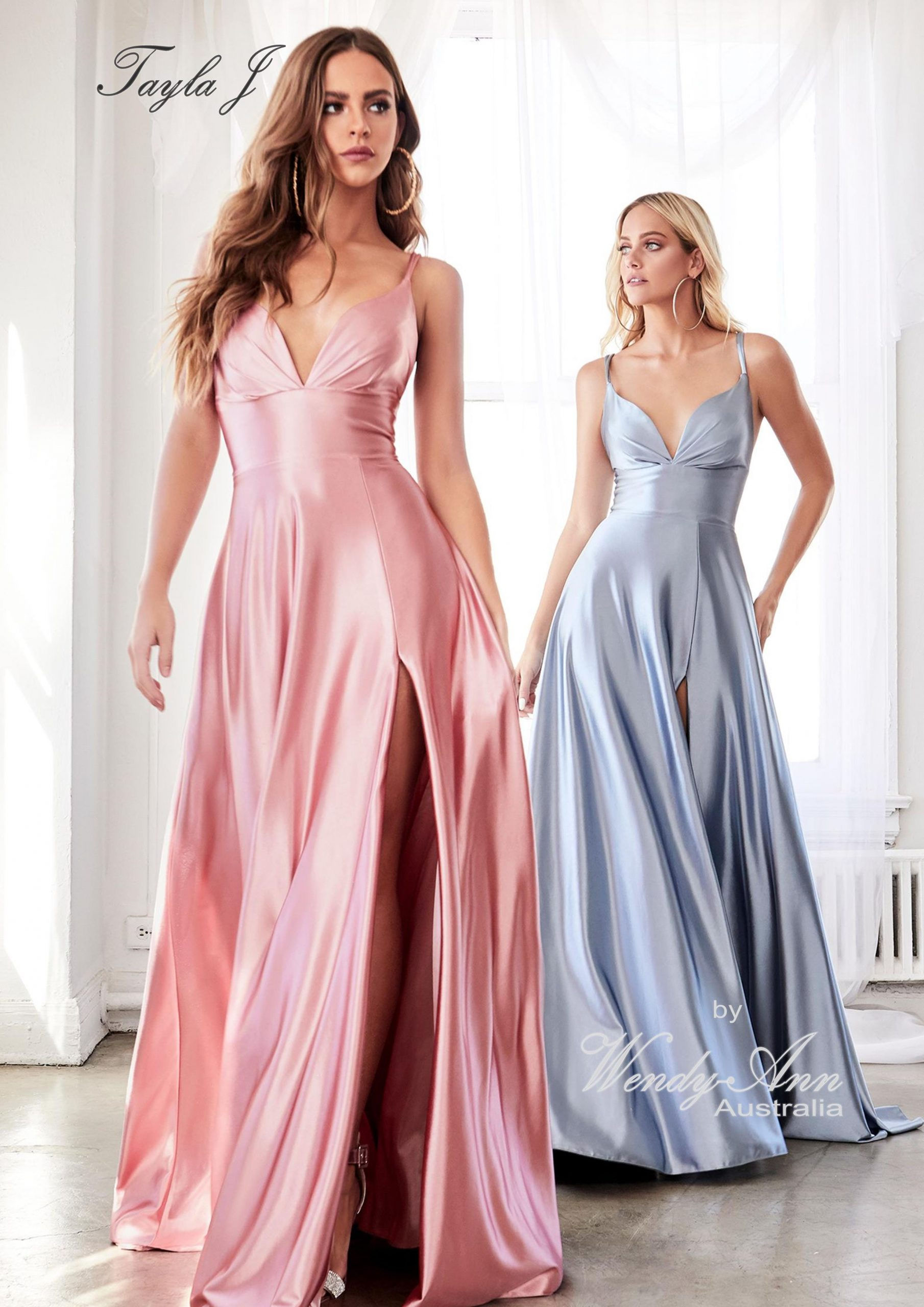 Wendy Ann Stunning Satin A Line Formal Gown