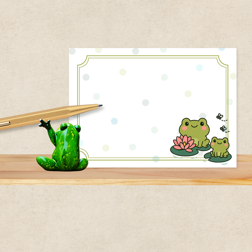 Froggie Flat Card | 5x7 (A7) Kawaii Stationery with White Envelopes