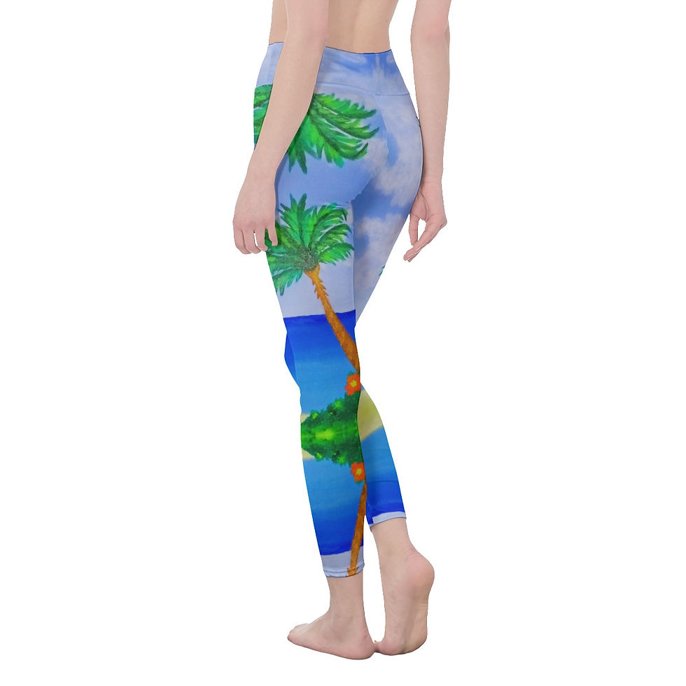 Thumbnail: All-Over Print Women's High Waist Leggings | Side Stitch Closure