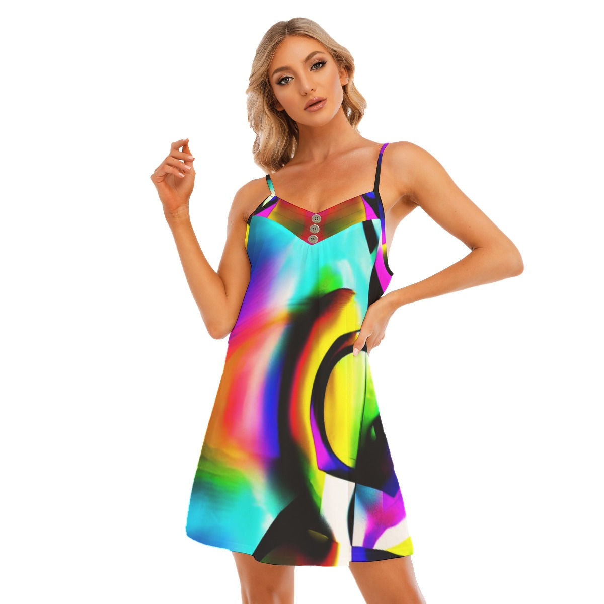 All-Over Print Womem's V-neck Sleeveless Cami Dress