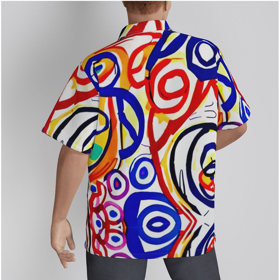 Minijatura: All-Over Print Men's Hawaiian Shirt With Button Closure