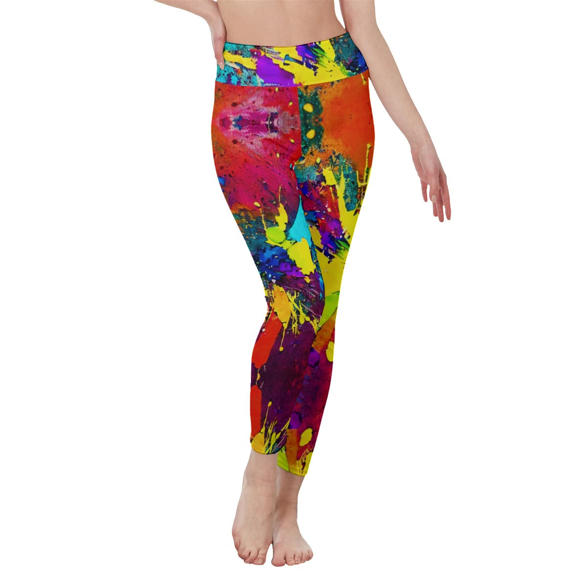 All-Over Print Women's High Waist Leggings | Side Stitch Closure