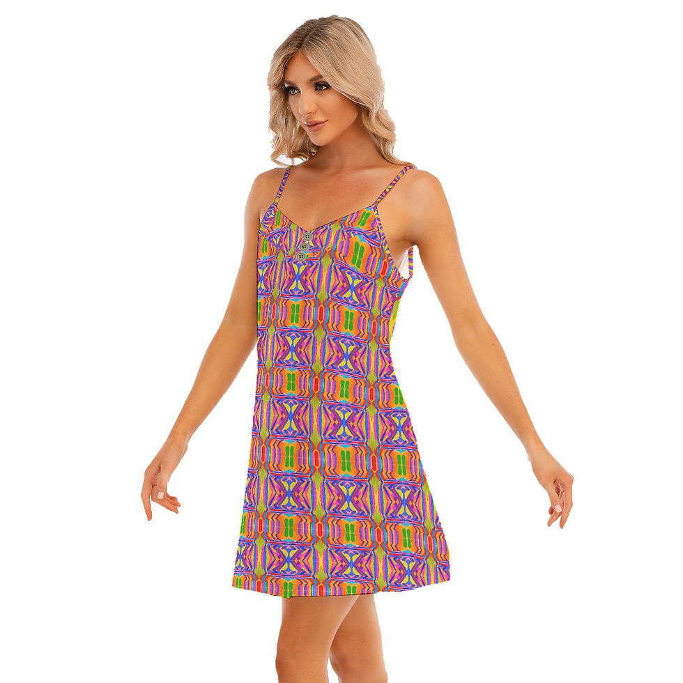 Thumbnail: All-Over Print Womem's V-neck Sleeveless Cami Dress