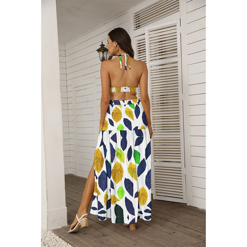 Thumbnail: All-Over Print Women's Tie Back Wrap Dress