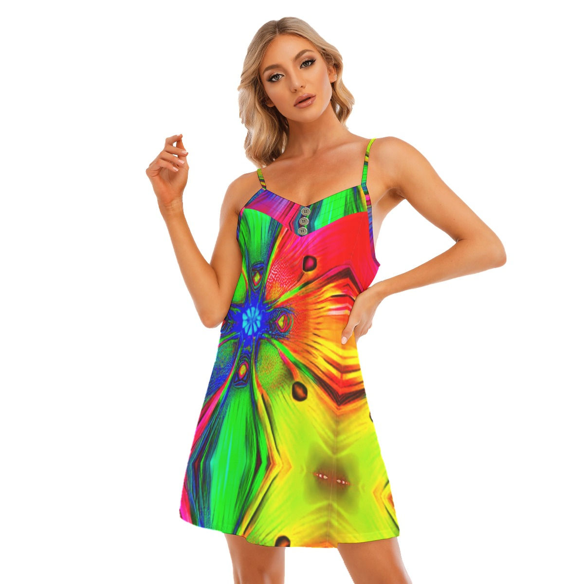All-Over Print Womem's V-neck Sleeveless Cami Dress