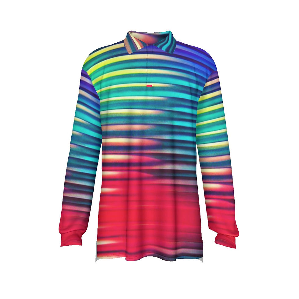 All-Over Print Men's Long Sleeve Polo Shirt