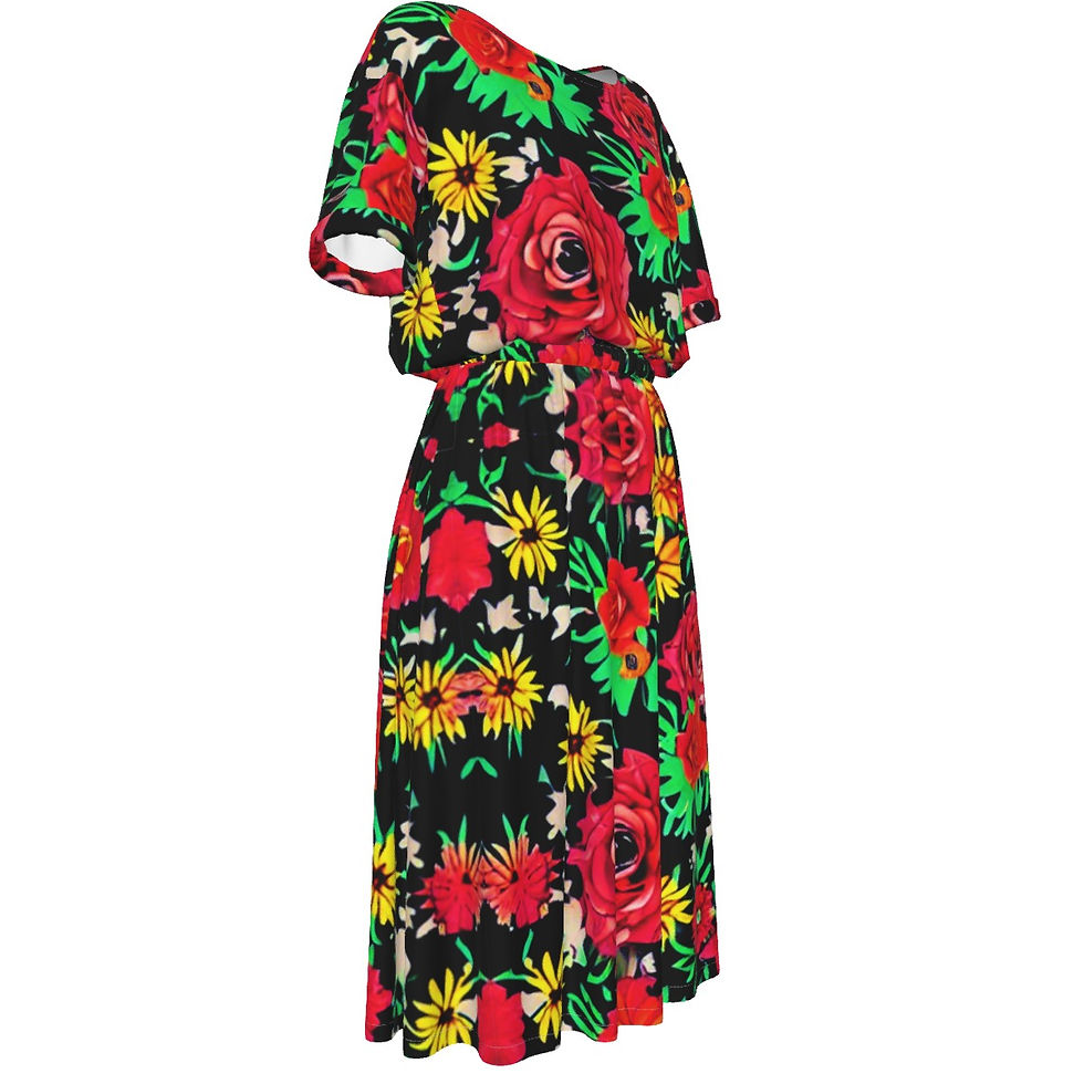 Thumbnail: All-Over Print Women's Elastic Waist Dress