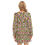 Thumbnail: All-Over Print Women's Deep V-neck Front Cross Long Sleeve Dress