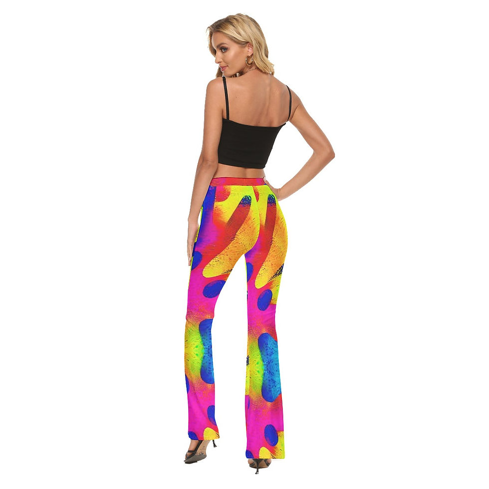 Thumbnail: All-Over Print Women's Skinny Flare Pants