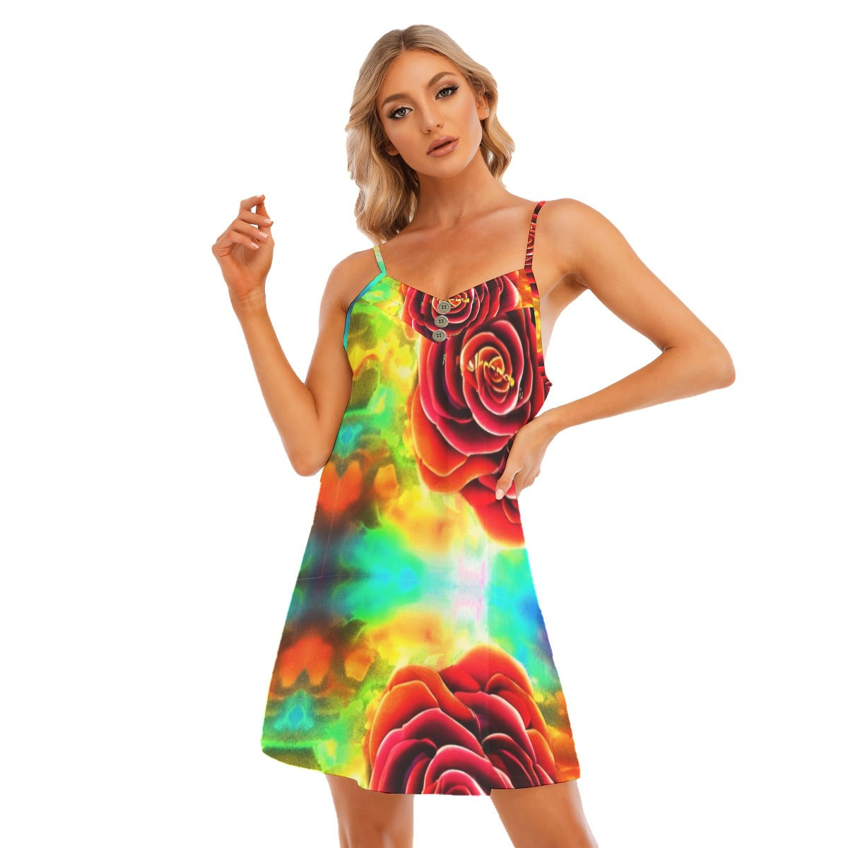 All-Over Print Womem's V-neck Sleeveless Cami Dress