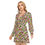 Thumbnail: All-Over Print Women's Deep V-neck Front Cross Long Sleeve Dress
