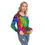 Thumbnail: All-Over Print Women's One-shoulder Cut O-neck Sweatshirt