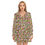 Thumbnail: All-Over Print Women's Deep V-neck Front Cross Long Sleeve Dress
