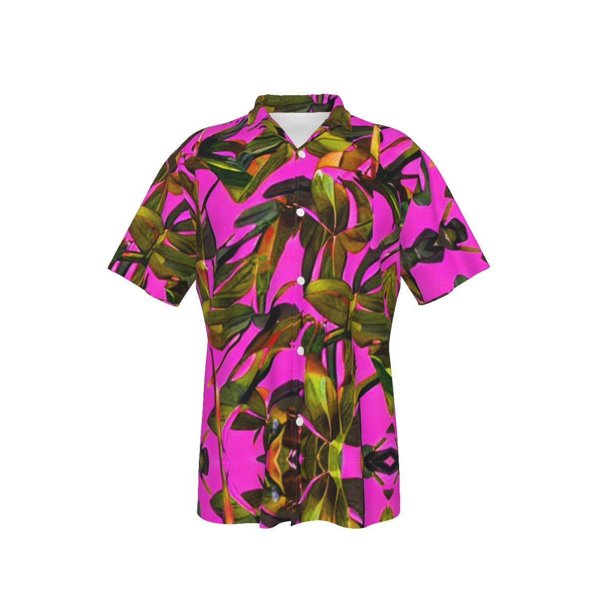 All-Over Print Men's Hawaiian Shirt With Button Closure