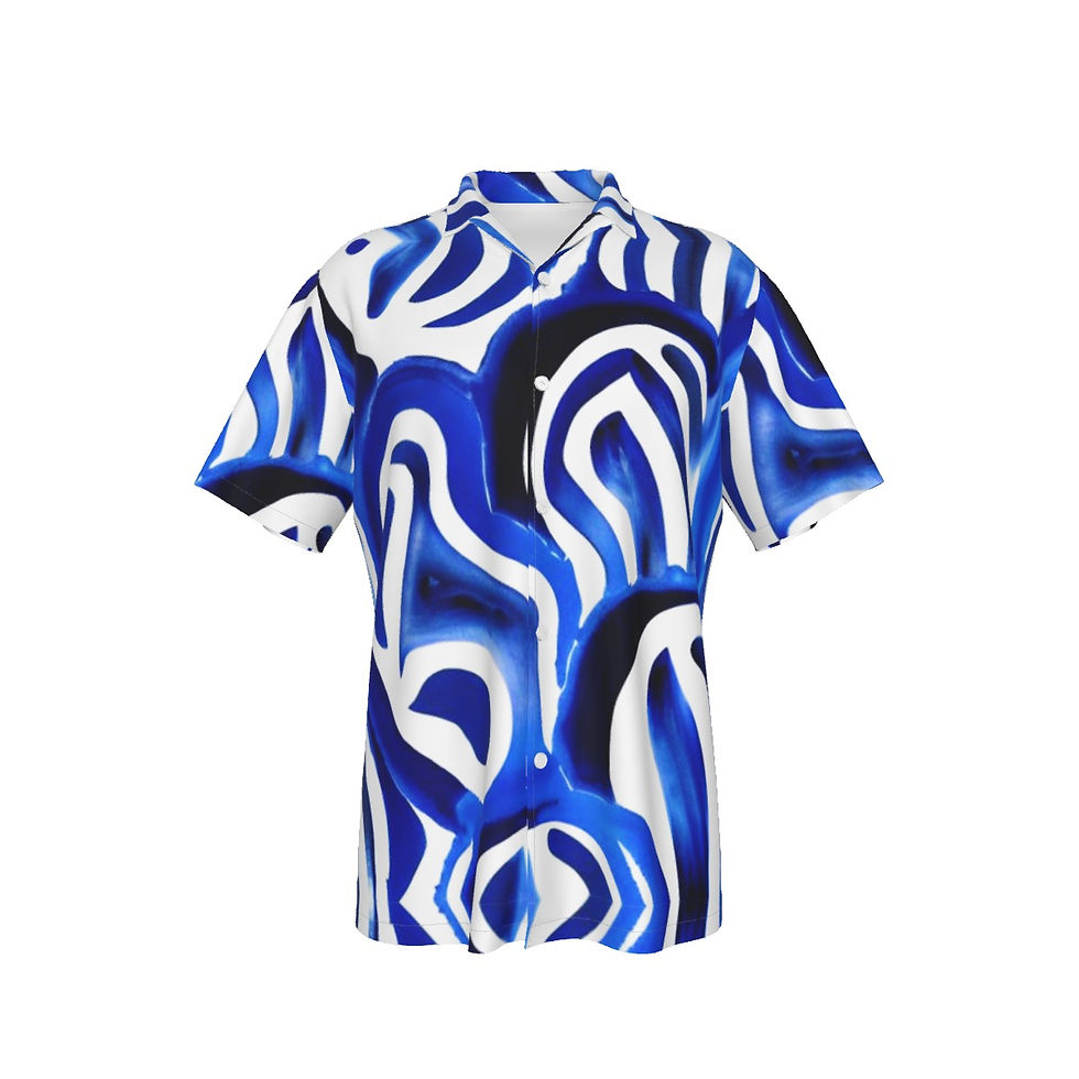 All-Over Print Men's Hawaiian Shirt With Button Closure