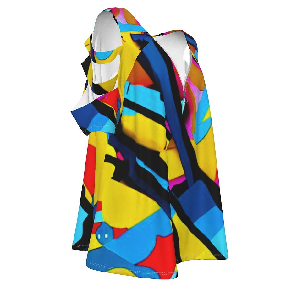 Thumbnail: All-Over Print Women's Casual Top with Petal Short Sleeve