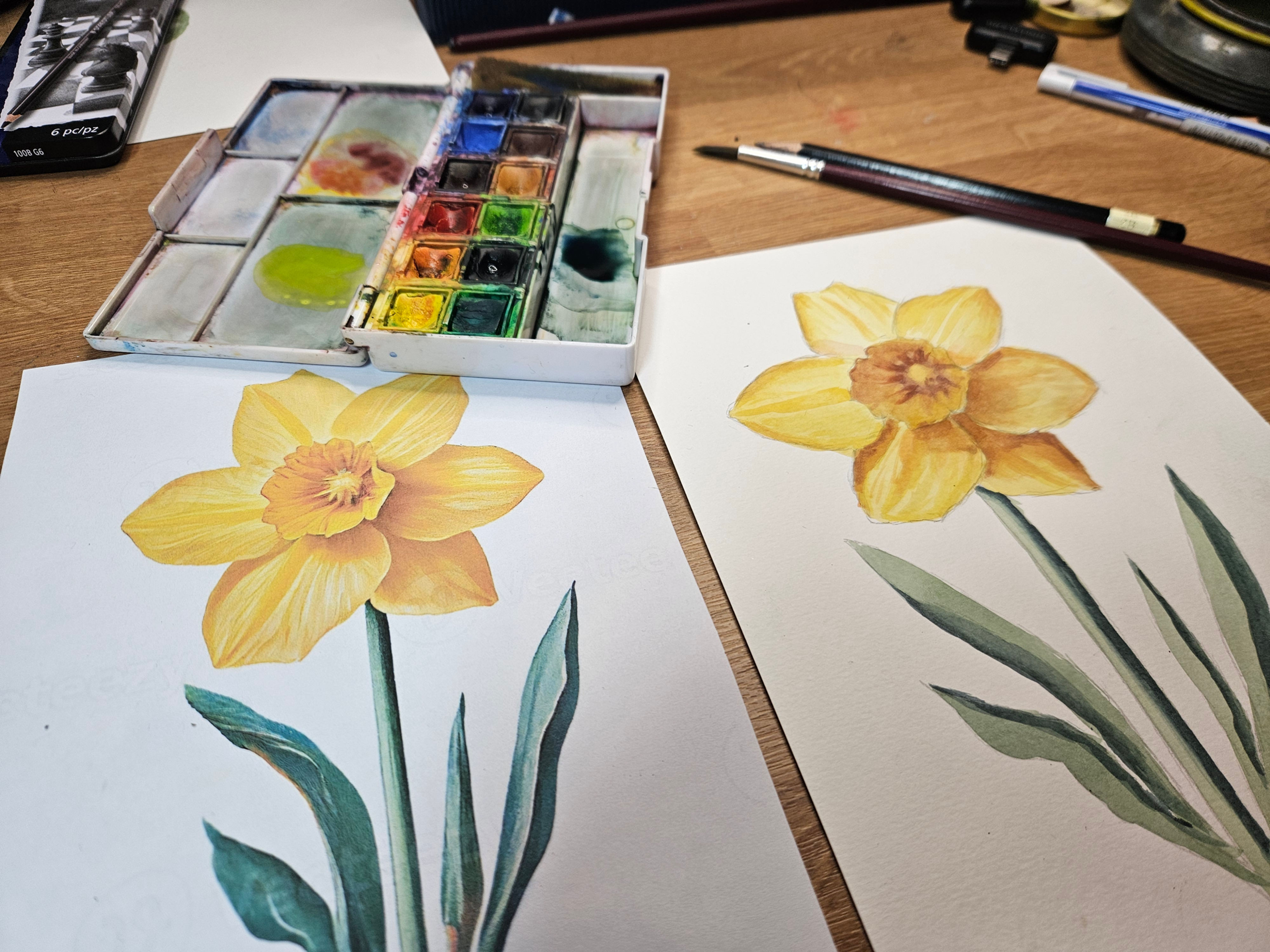 Online watercolour painting class of botanical art