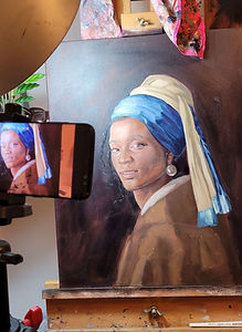 Example of a painting being filmed for a video demonstration