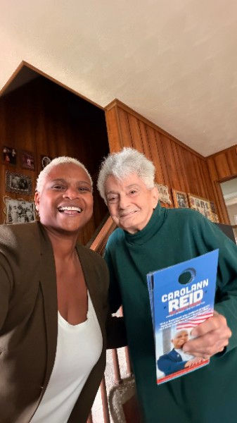 Carolann visiting 95-year-old voter
