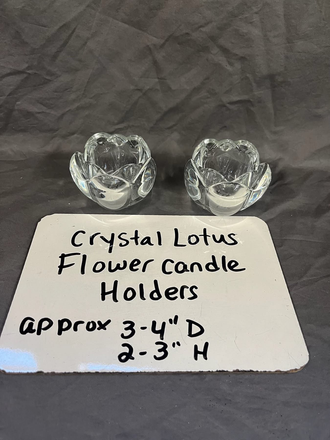 Crystal Lotus Flower Candle Holders - Cannot Ship!