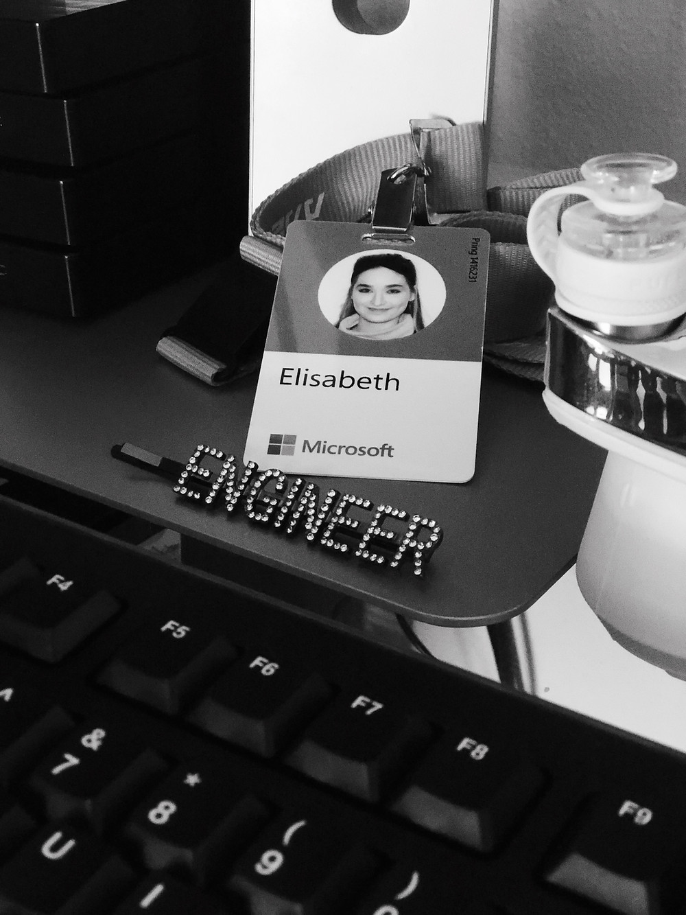 Elisabeth Pring with engineer crystal hair pin