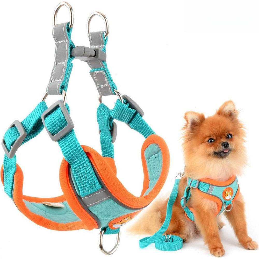 Coleira Peitoral Ajustável Para Cães Gatos, Passeio Confortável, Material Nyl