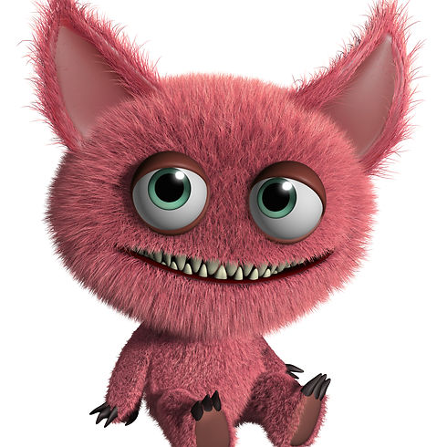 Animación peludo monstruo rosa