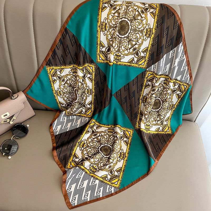 ZS Women Luxury Satin Silk Scarf.