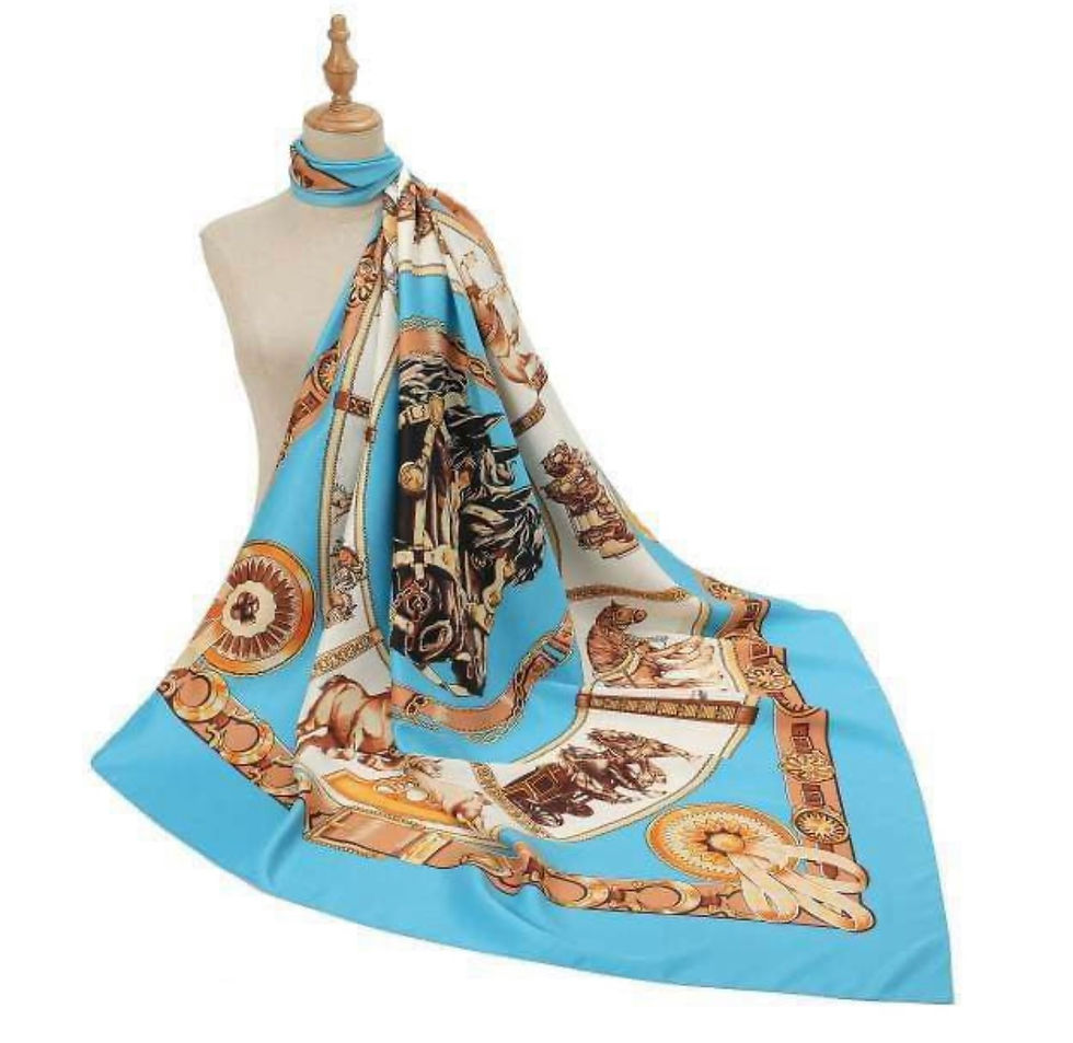 ZS Women Large Satin Silk Scarf.