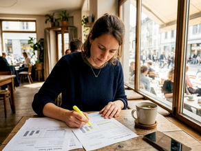Female entrepreneur reviewing Swiss VAT documents