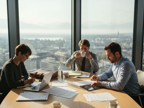 Swiss AG founders collaborate in office